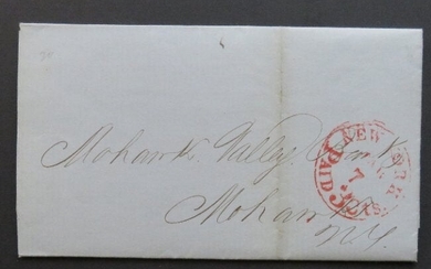 Folded letter, New York Exchange Bank to Mohawk 1853