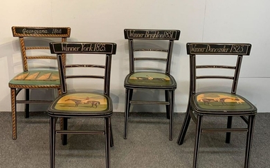 Four Paint Decorated Side Chairs
