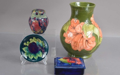 Four good examples of Moorcroft Pottery