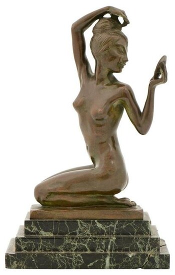 French Bronze Sculpture of a Nude Woman