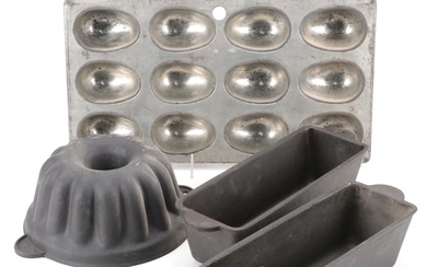 French Cousances Cast Iron Loaf and Bundt Pans with Egg Shaped Molds