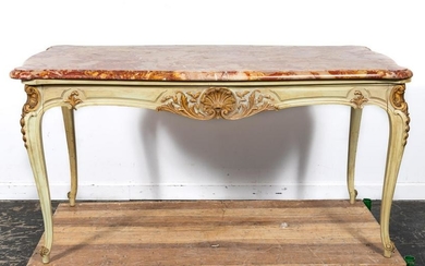 French, Louis XV Style Marble Top Center Table