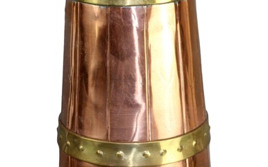 French brass banded copper umbrella stand