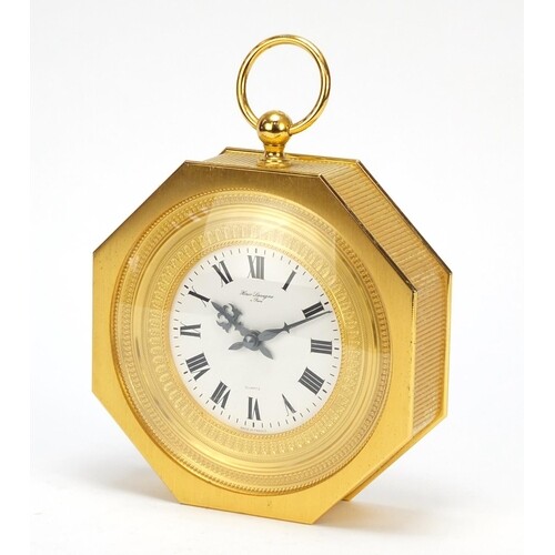 French gilt metal oversized pocket watch design desk clock b...