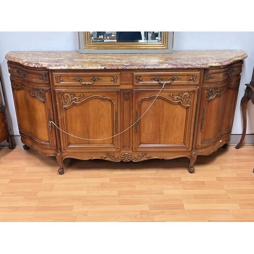 French shaped end marble topped Louis XV revival enfilade, f...
