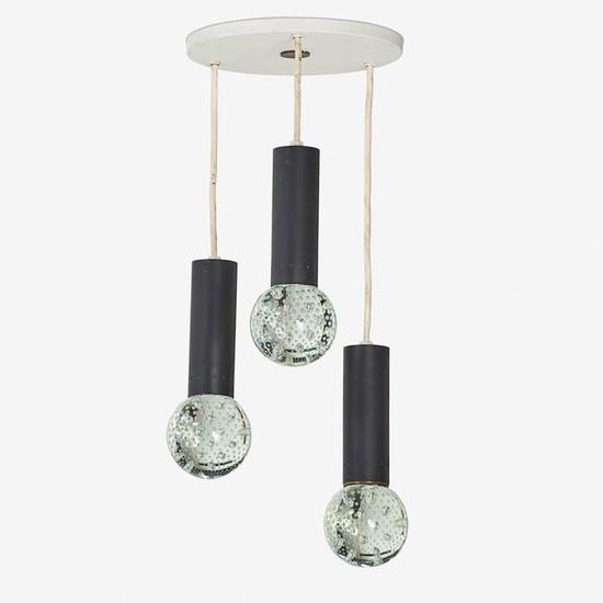 GINO SARFATTI Set of three hanging pendant lamps