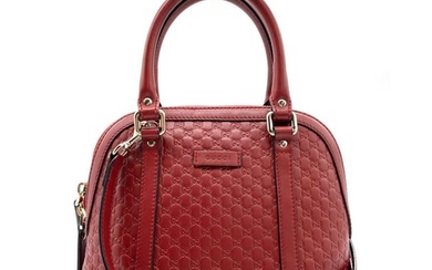 GUCCI Handbag Crossbody Shoulder Bag Micro Shima Leather Red Ladies 449654