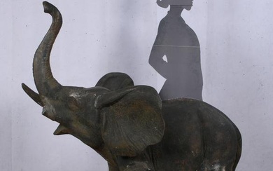 Garden Statue, Cast Iron Elephant