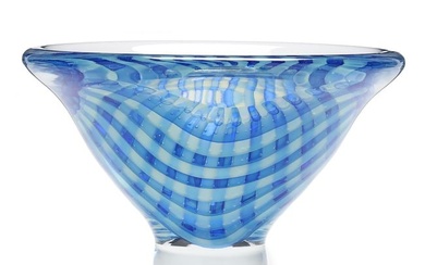 Gary Beecham (American, born 1955), Textile Vessel Glass Pedestal Bowl