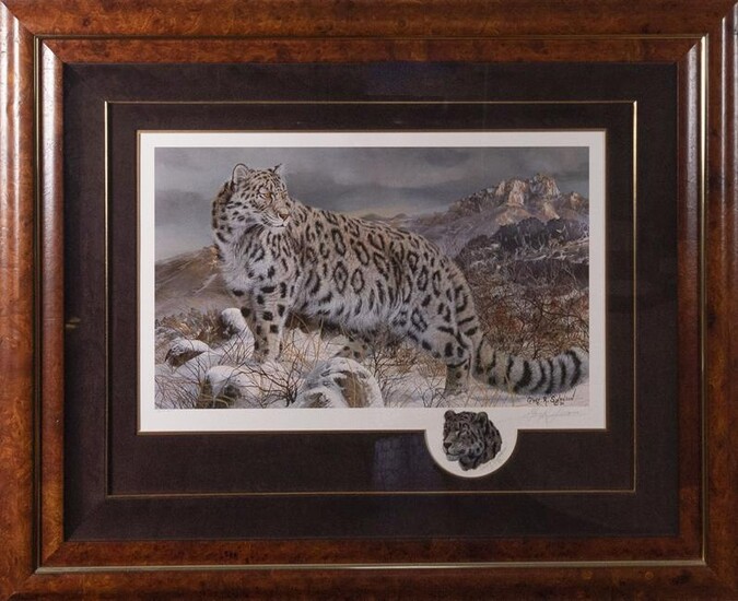 Gary Swanson, American, Snow Leopard, offset lithograph