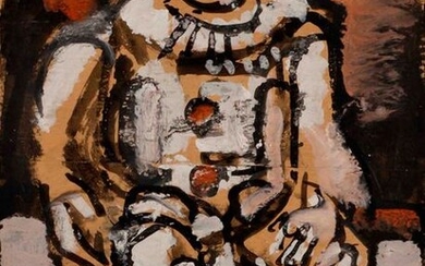 Georges ROUAULT (1871-1958) Pierrot assis,...