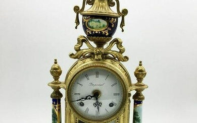Gilt Bronze and Porcelain Mantel Clock