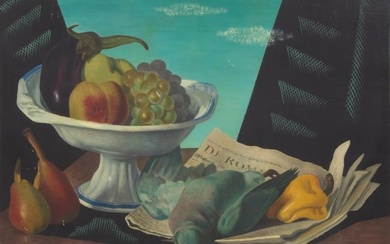 Gino Severini (Italian, 1883-1966) - Natura Morta con Frutta e Caccia