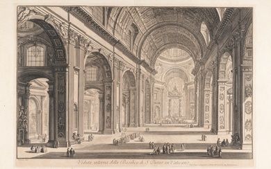 Giovanni Battista Piranesi (1720 Venedig - Rom 1778) – Veduta interna della Basilica di S.Pietro in Vaticano