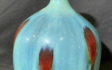 Glazed Turquoise Ceramic Vase