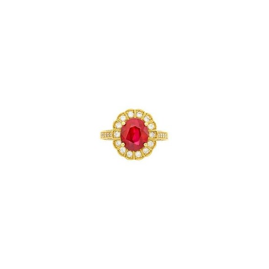 Gold, Ruby and Diamond Ring