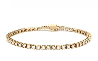 Gold and Diamond Line Bracelet