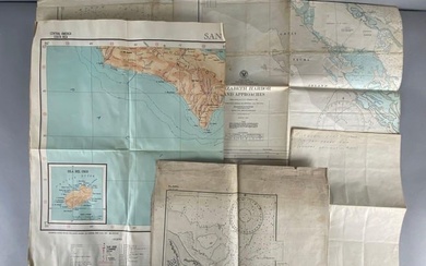 Group of 5 Early 1900s Sea Charts/Maps