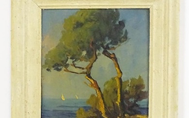 Guy le Florentin (1907-1978), Italian School, Oil on board, A Mediterranean coastal scene, possibly