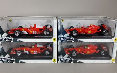 HOT WHEELS - QUATRE Ferrari échelle 1/18 : 1x F2007 Felipe Massa 1x 248 F1...