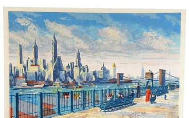 Harry SHOKLER: NYC View from Brooklyn - Silkscreen