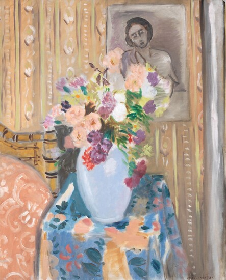 Henri Matisse Fleurs ou Fleurs devant un portrait