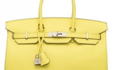 Hermès 35cm Lime Epsom Leather Birkin Bag with