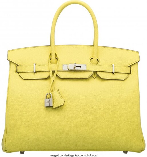 Hermès 35cm Lime Epsom Leather Birkin Bag with