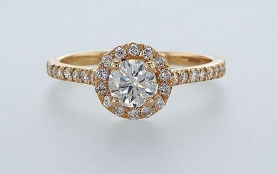 I-SI1 - 14 kt. Pink gold - Ring - 1.00 ct Diamonds