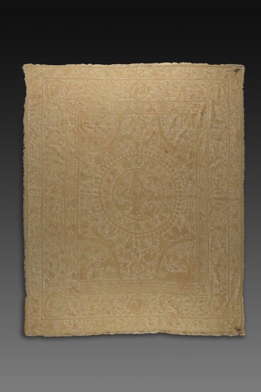 INDO-PORTUGUESE, BENGAL, FIRST HALF 17TH CENTURY | EMBROIDERED COVERLET (COLCHA)