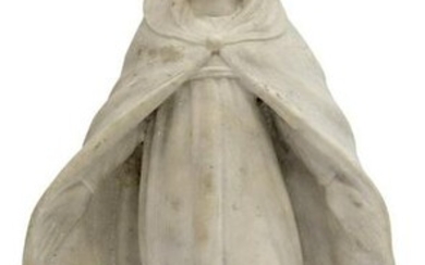 ITALIAN CARVED MARBLE SCULPTURE OF THE MADONNA