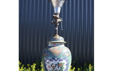Impressive large antique French Sampson porcelain lidded urn...