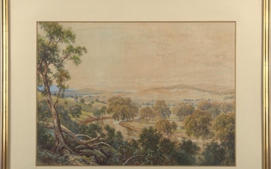JAMES ALFRED TURNER, LANDSCAPE 1891, WATERCOLOUR, SIGNED AND DATED LOWER LEFT, 53.5 X 73CM, FRAME SIZE: 82 X 101CM, CONDITION: In go...