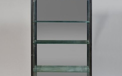 JEAN DUNAND (1877-1942) Showcase with steel frame and...