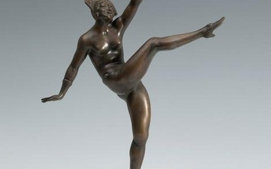 JEAN PIERRE MORANTE (France, 1882-1960). "Ballerina". Art Deco, ca.1920s. Bronze. Marble base.