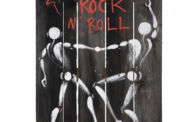 JERÔME MESNAGER (né en 1961) ROCK’N’ROLL, 2018 Acrylique sur palissade en bois Signée et datée...