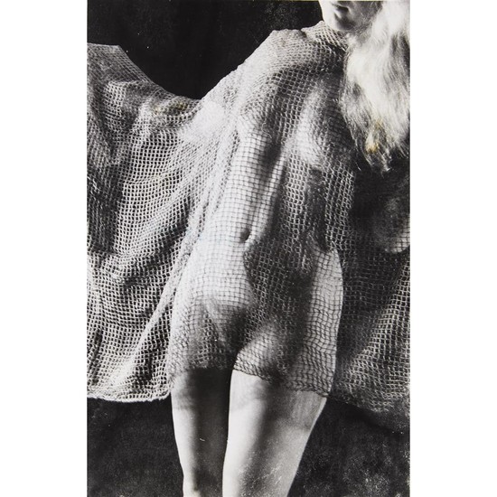 JULIUS ANDRES NUDE WITH MESH NETTING Ca. 1930s. Photographer's...