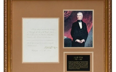 James K. Polk Document Signed as President