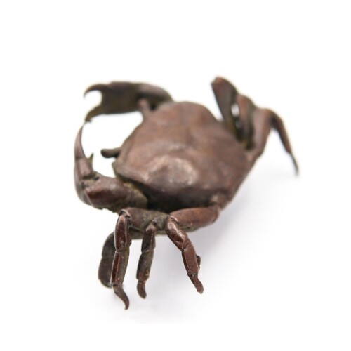 Possibly Japanese School Bronze Figure of Crab 5cm Wide Appr...