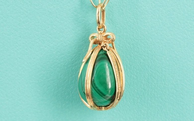 Jean Schlumberger for Tiffany & Co. 18K Malachite Egg Charm Necklace