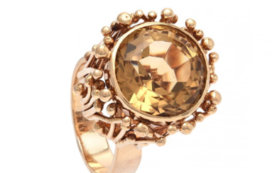 Jewellery Ring CLAES GIERTTA, ring, 18K gold, citrine, signed, Stockho...