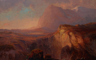 Johann Hermann Carmiencke (1810-1867) Canyon Landscape 12 x 18 3/4...