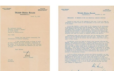 John F. Kennedy 1954 TLS and Statement on Senator