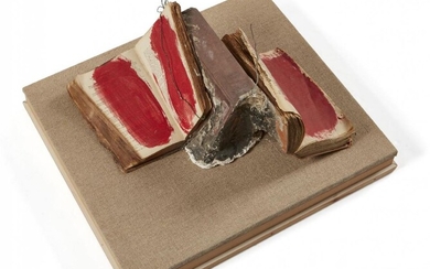 John Latham, British 1921-2006- Fragment, 1958; burnt and painted books...