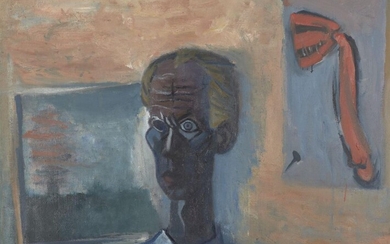 John Melville, British 1902–1986 - Self-portrait, 1961; oil on canvas, signed and dated upper left 'John Melville 1961', 79 x 102 cm (ARR) Note: a self-taught artist, Melville was one the key members of the vital Brimingham Surrealists, along with...