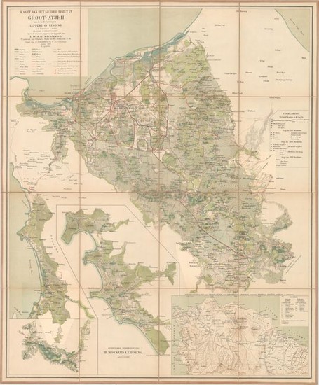 "Kaart van het Gebied Bezet in Groot-Atjeh met de Nederzettingen Lepoeng en Lehoeng..."