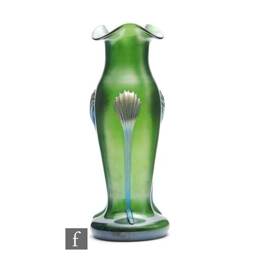 Kralik - An early 20th Century vase of slender shouldered ov...