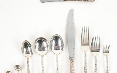 LATE 19TH C. KIRK & SON STERLING REPOUSSE FLATWARE