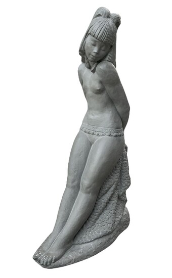 LLADR & OGRAVE ;, statue en terre cuite représentant des "exclamations". Garantie H 77 x...