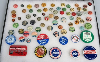 LOT OF UNITED STEEL WORKERS UNION BUTTONS